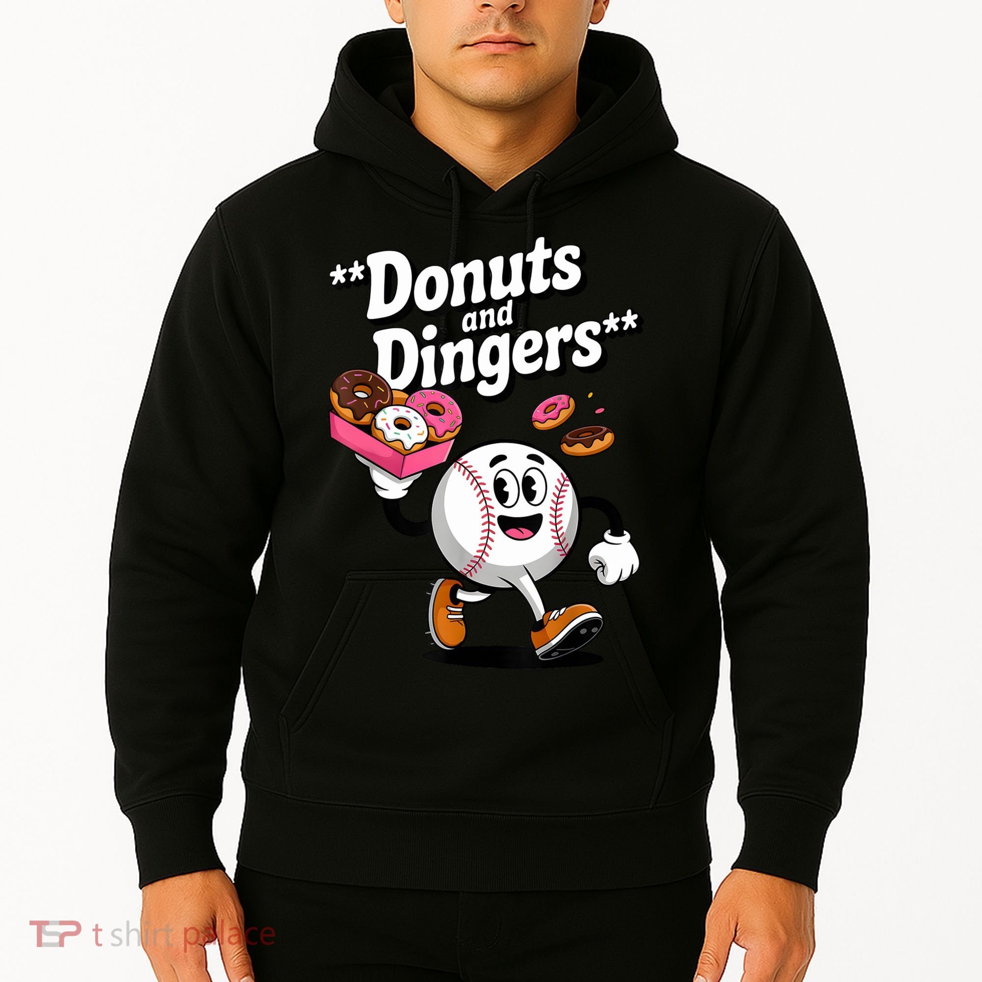 Donuts And Dingers Baseball Fan Humor Donut  Hoodie