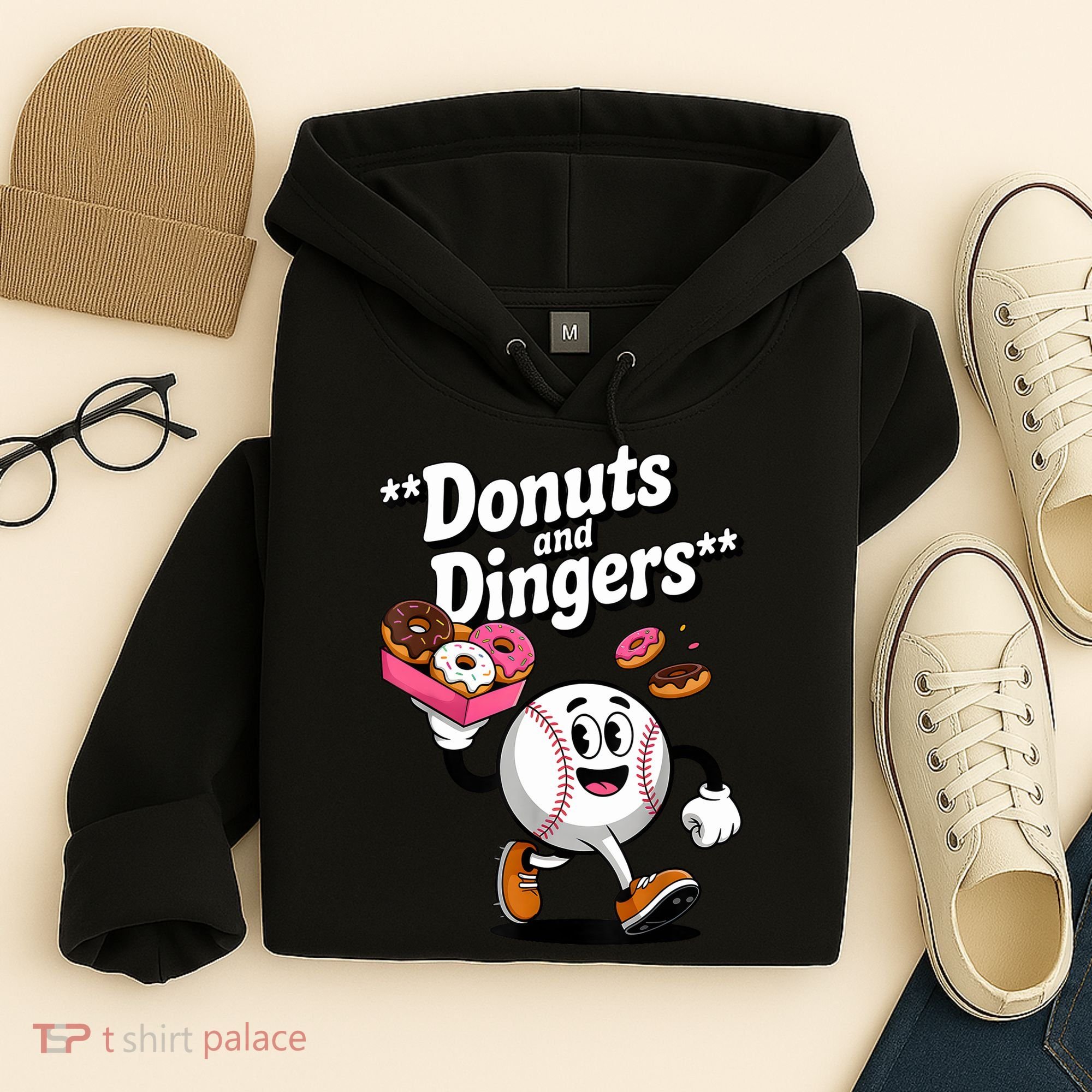 Donuts And Dingers Baseball Fan Humor Donut  Hoodie