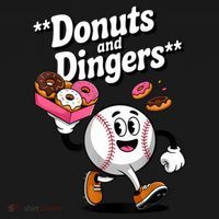 Donuts And Dingers Baseball Fan Humor Donut  Long Sleeve Shirt thumb 2