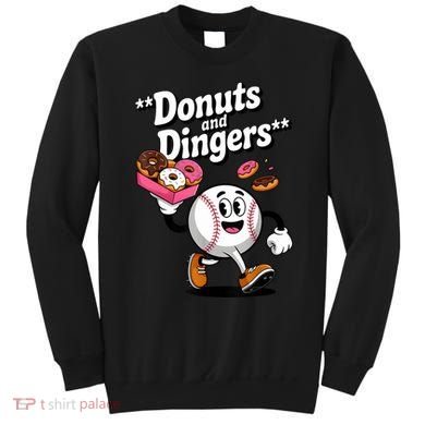 Donuts And Dingers Baseball Fan Humor Donut  Sweatshirt