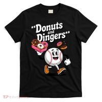 Donuts And Dingers Baseball Fan Humor Donut  T-Shirt thumb 0