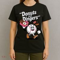 Donuts And Dingers Baseball Fan Humor Donut  T-Shirt thumb 4