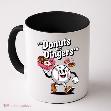 Donuts And Dingers Baseball Fan Humor Donut  Coffee Mug