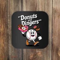 Donuts And Dingers Baseball Fan Humor Donut  Coaster thumb 0