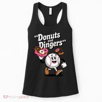 Donuts And Dingers Baseball Fan Humor Donut  Women's Tank Top thumb 0