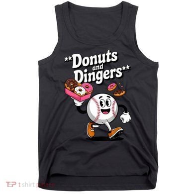 Donuts And Dingers Baseball Fan Humor Donut  Tank Top