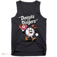 Donuts And Dingers Baseball Fan Humor Donut  Tank Top thumb 0