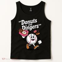 Donuts And Dingers Baseball Fan Humor Donut  Tank Top thumb 2