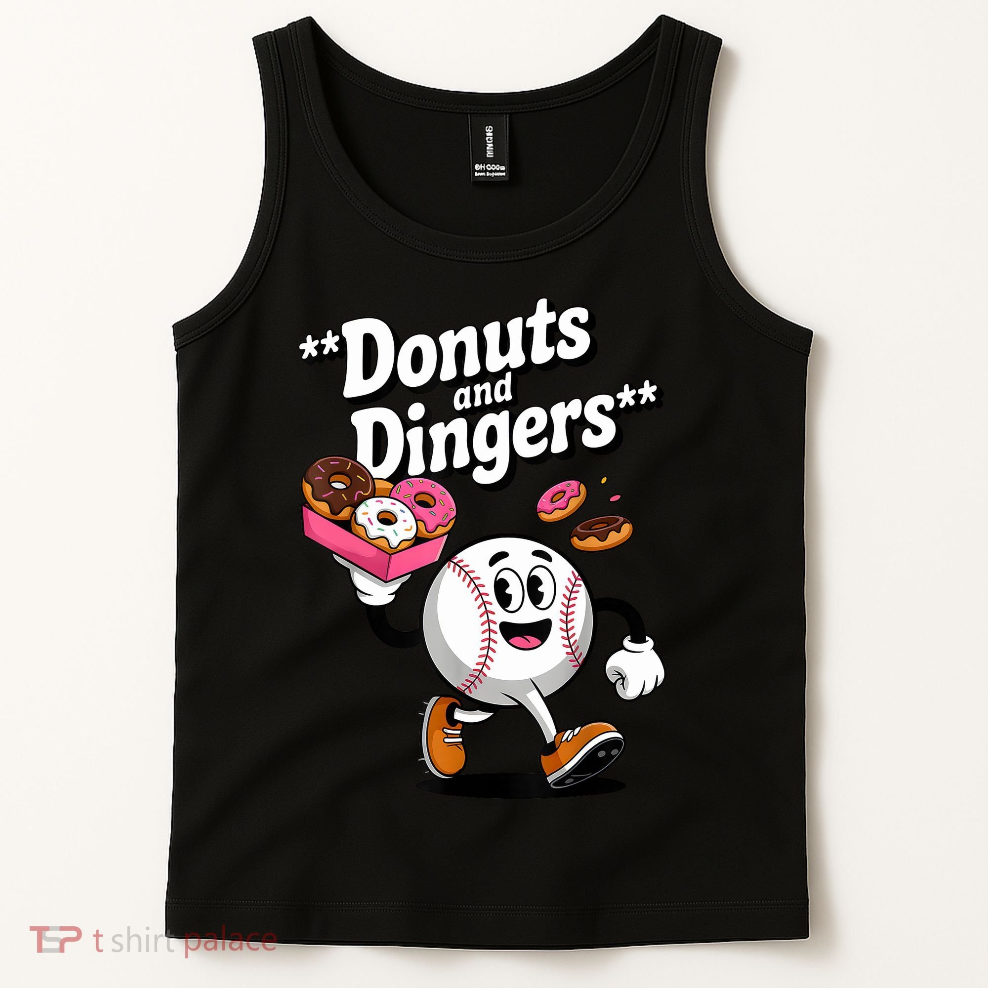 Donuts And Dingers Baseball Fan Humor Donut  Tank Top