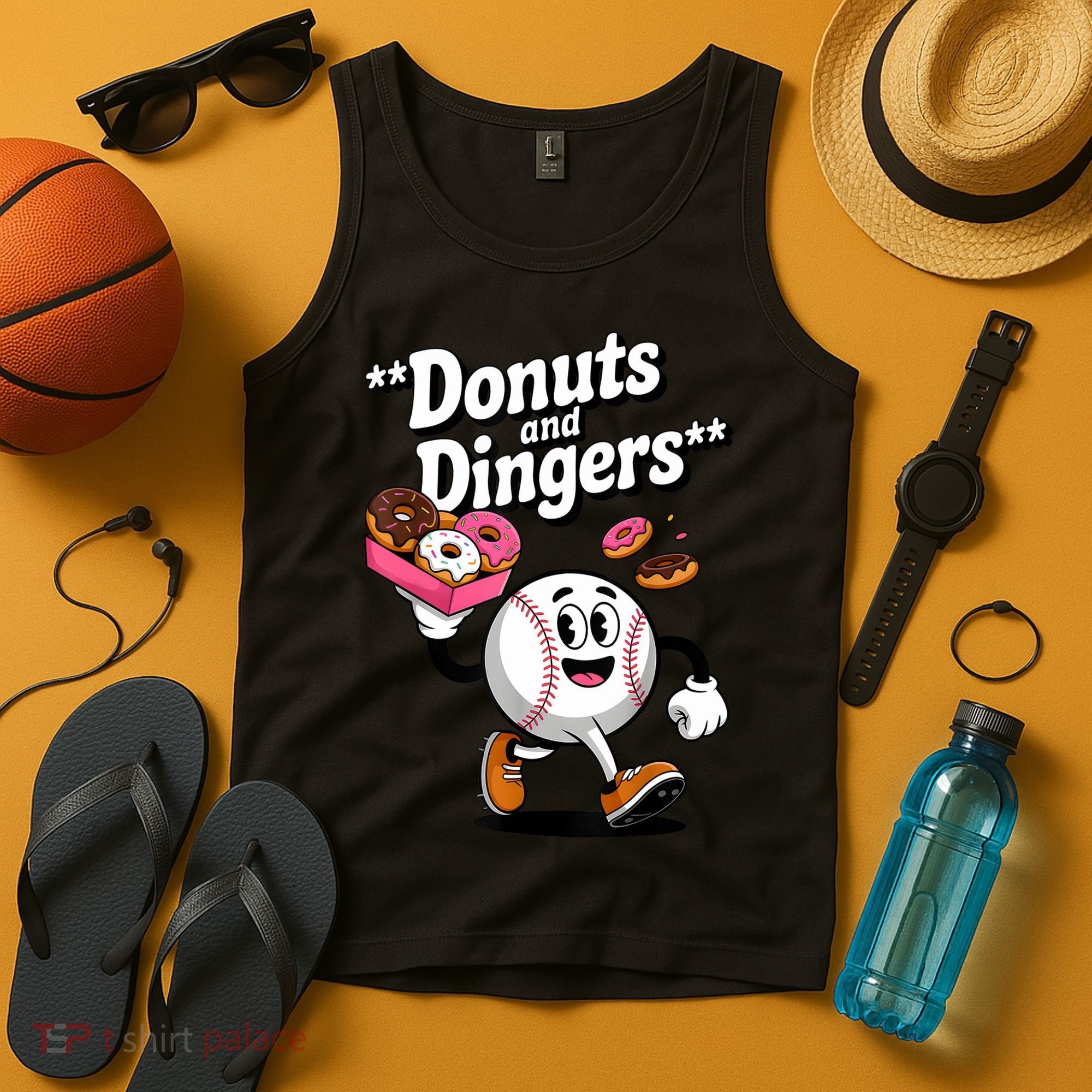 Donuts And Dingers Baseball Fan Humor Donut  Tank Top