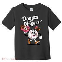 Donuts And Dingers Baseball Fan Humor Donut  Toddler T-Shirt thumb 0