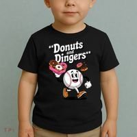 Donuts And Dingers Baseball Fan Humor Donut  Toddler T-Shirt thumb 2