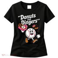 Donuts And Dingers Baseball Fan Humor Donut  Women's T-Shirt thumb 0