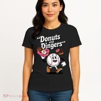 Donuts And Dingers Baseball Fan Humor Donut  Women's T-Shirt thumb 4