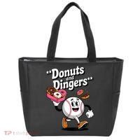 Donuts And Dingers Baseball Fan Humor Donut  Tote Bag thumb 0