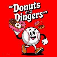 Donuts And Dingers Baseball Fan Humor Donut  Santa Hat thumb 1