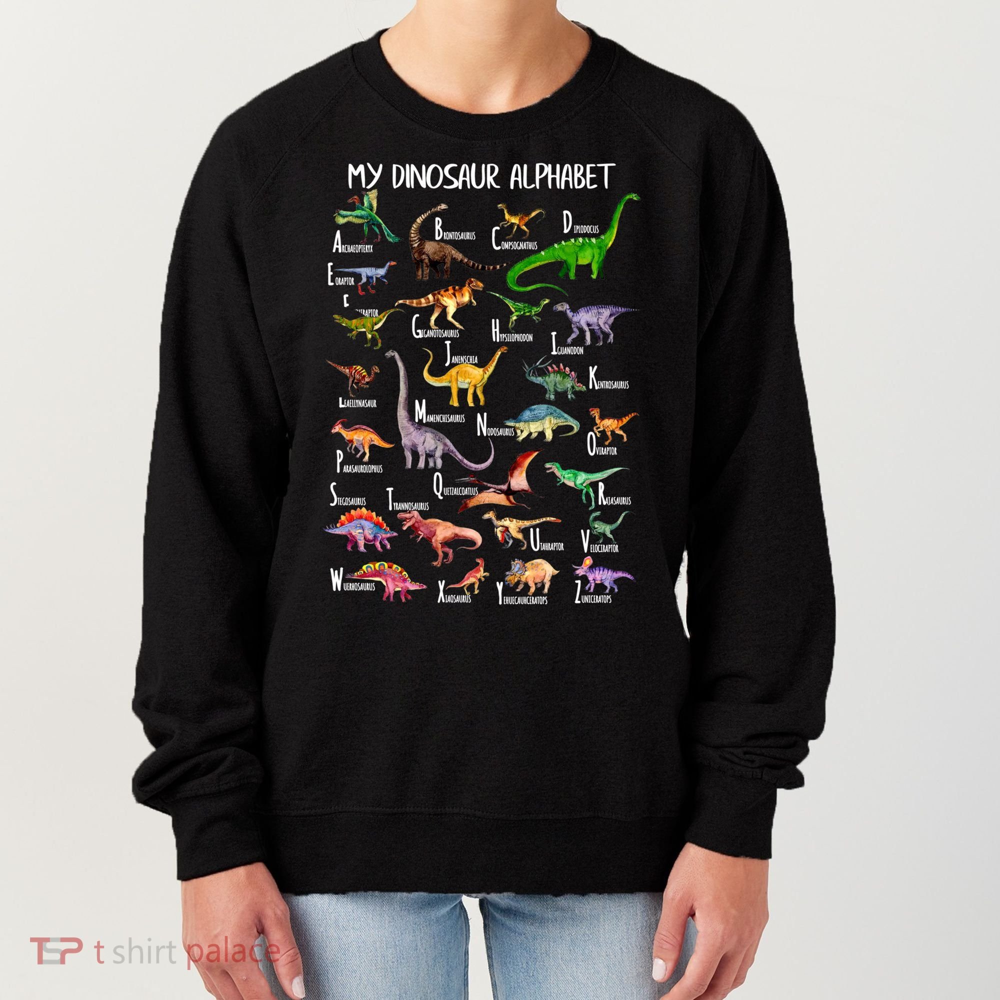 Dinosaur Alphabet Dino Abc For Boys Kid Az Teacher Cute Gift Women's Sweatshirt