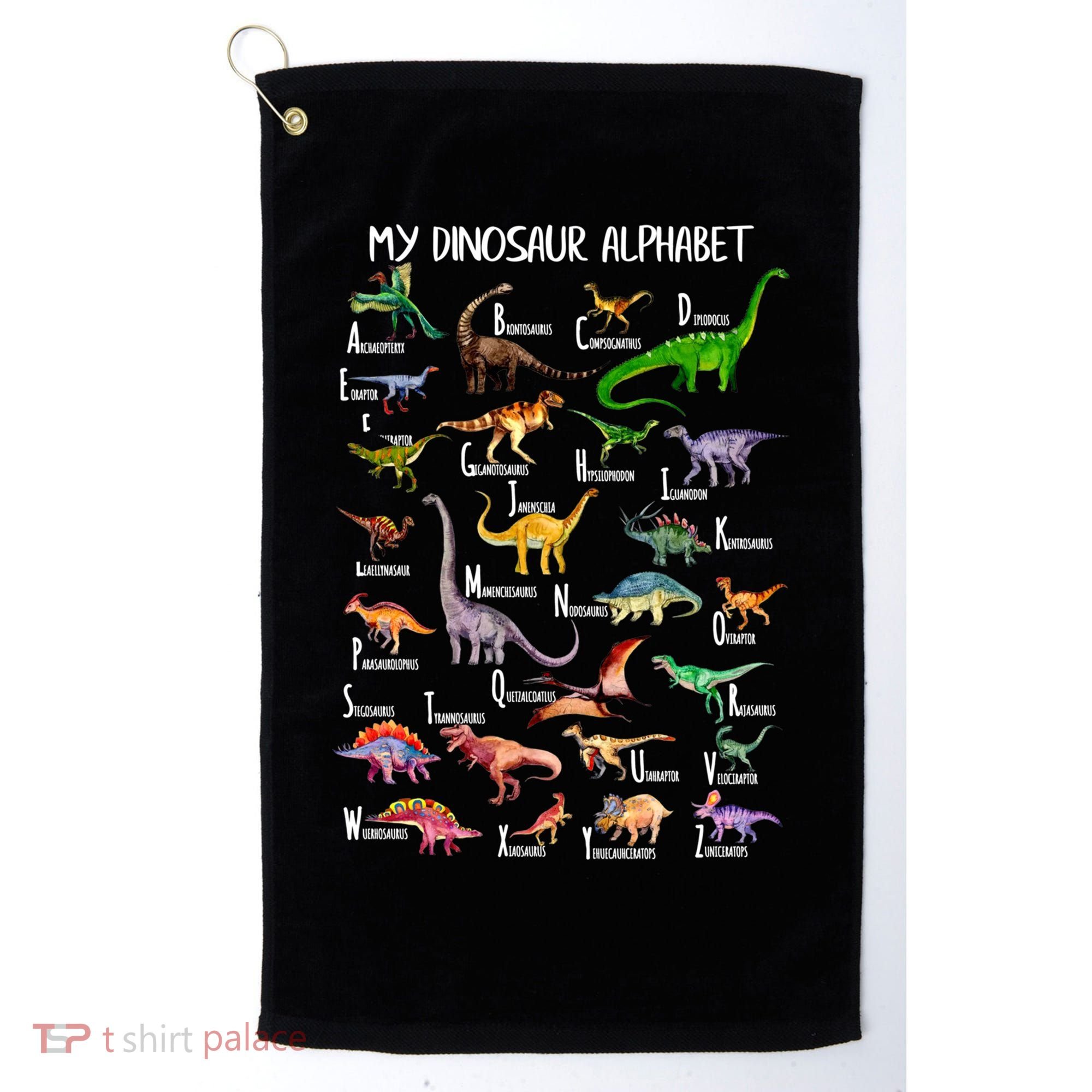 Dinosaur Alphabet Dino Abc For Boys Kid Az Teacher Cute Gift Golf Towel