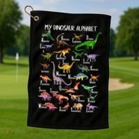 Dinosaur Alphabet Dino Abc For Boys Kid Az Teacher Cute Gift Golf Towel thumb 1