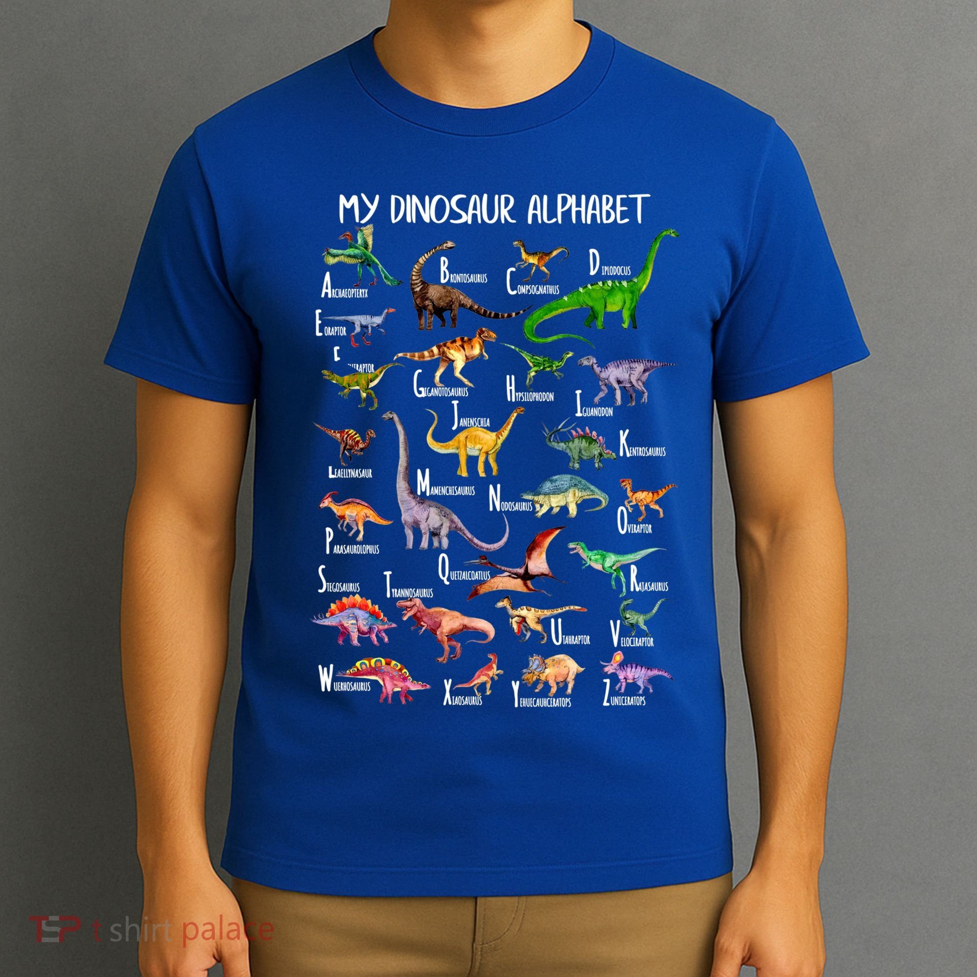 Dinosaur Alphabet Dino Abc For Boys Kid Az Teacher Cute Gift T-Shirt