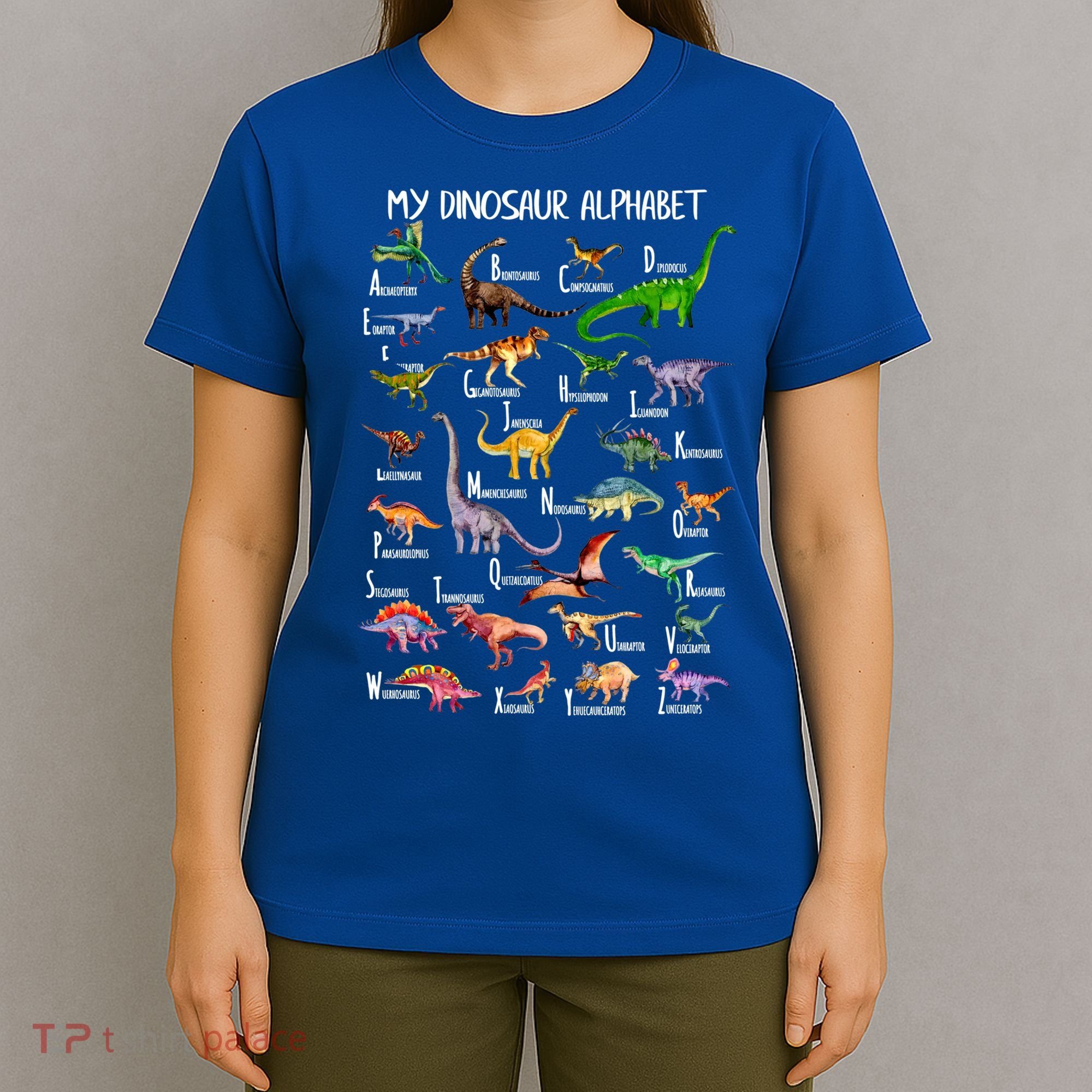 Dinosaur Alphabet Dino Abc For Boys Kid Az Teacher Cute Gift T-Shirt