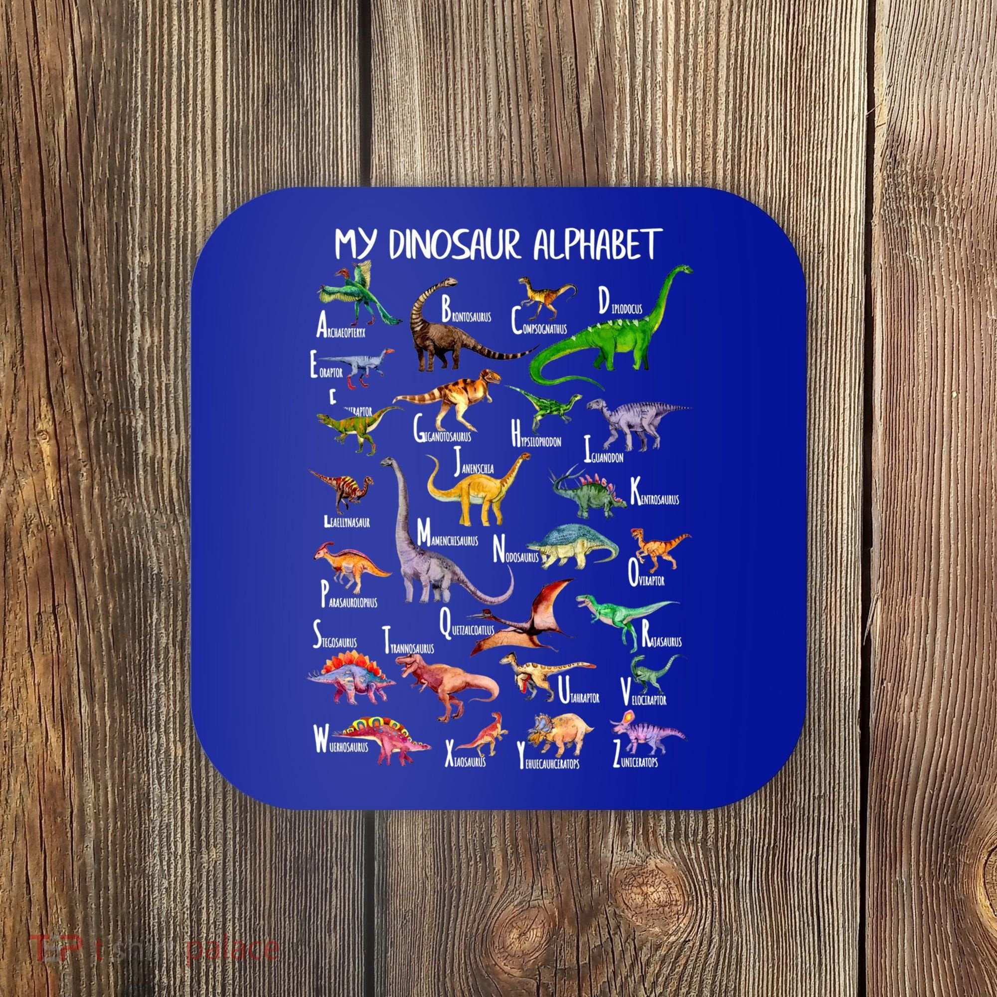Dinosaur Alphabet Dino Abc For Boys Kid Az Teacher Cute Gift Coaster