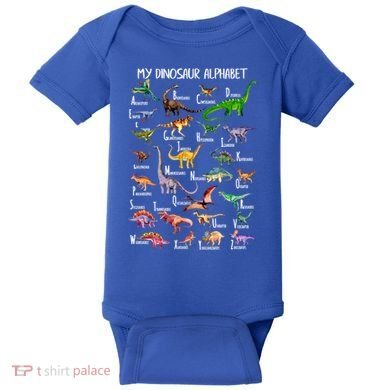 Dinosaur Alphabet Dino Abc For Boys Kid Az Teacher Cute Gift Baby Bodysuit