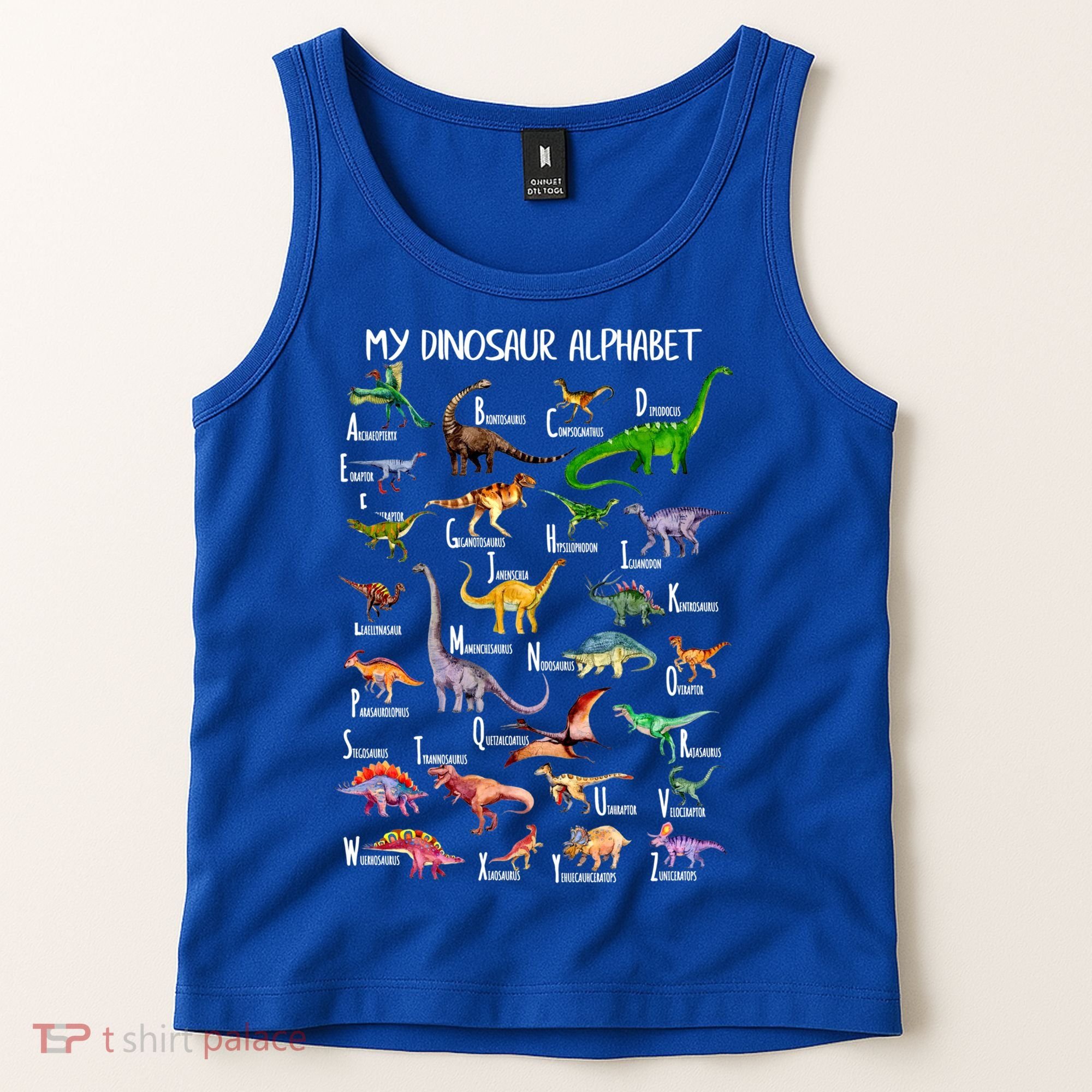 Dinosaur Alphabet Dino Abc For Boys Kid Az Teacher Cute Gift Tank Top