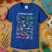 Dinosaur Alphabet Dino Abc For Boys Kid Az Teacher Cute Gift Kids T-Shirt thumb 3