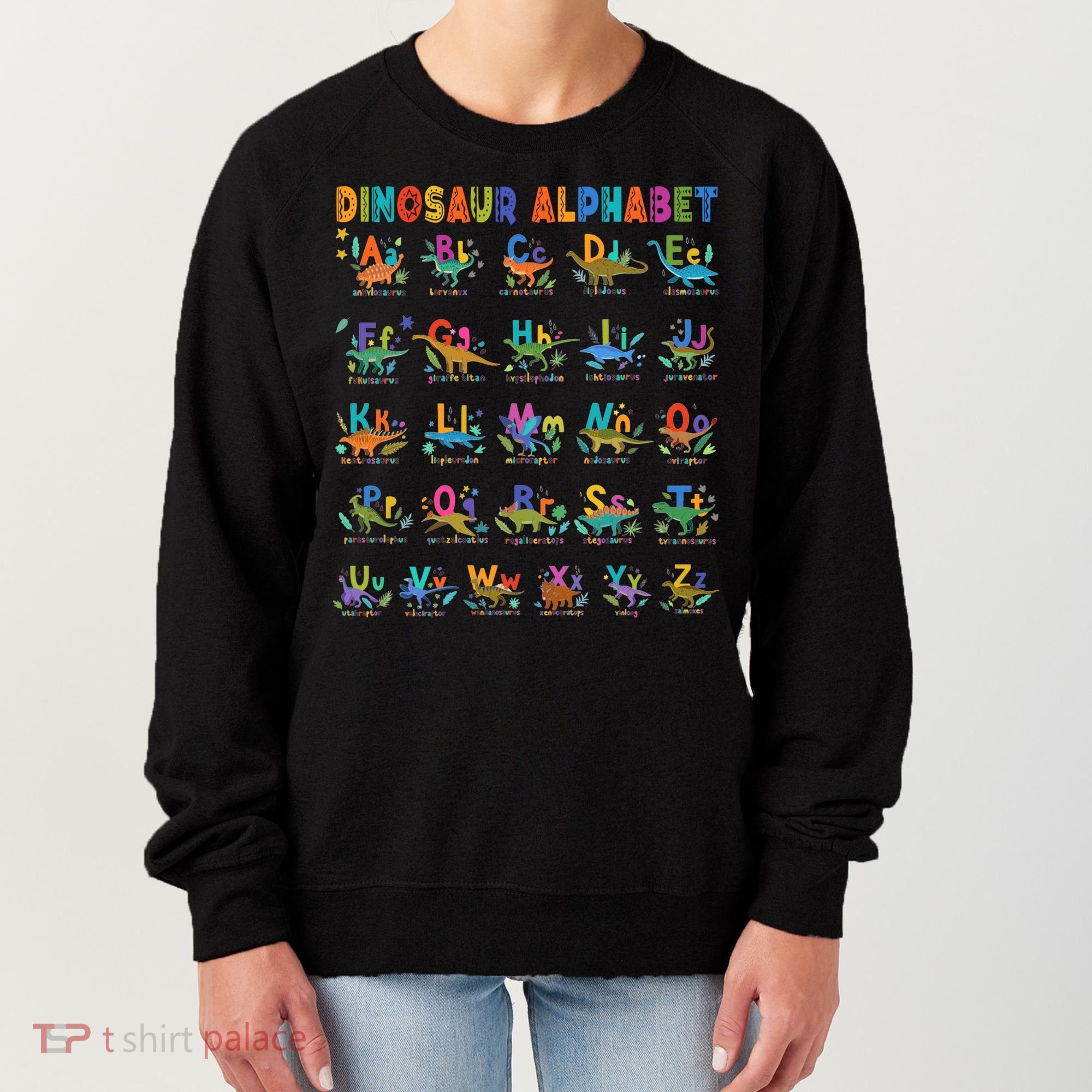 Dinosaur Alphabet Dino Abcs Learning For Boys Kids Adult Cool Gift Women's Sweatshirt