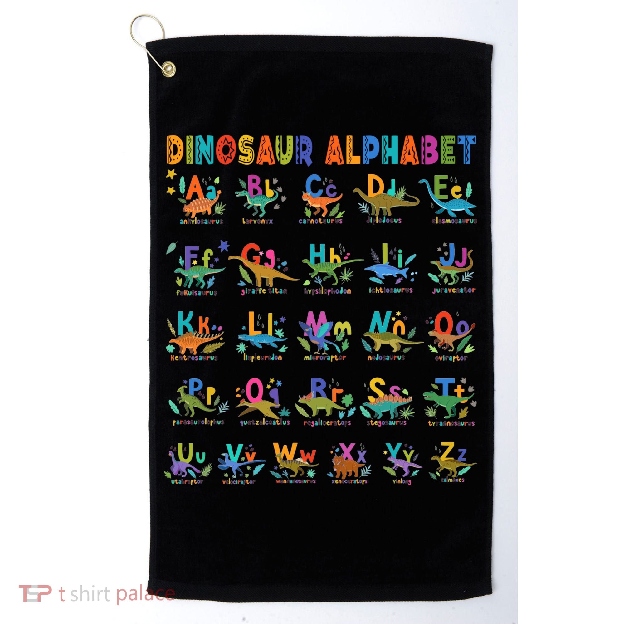 Dinosaur Alphabet Dino Abcs Learning For Boys Kids Adult Cool Gift Golf Towel