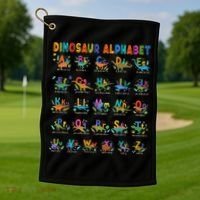 Dinosaur Alphabet Dino Abcs Learning For Boys Kids Adult Cool Gift Golf Towel thumb 1