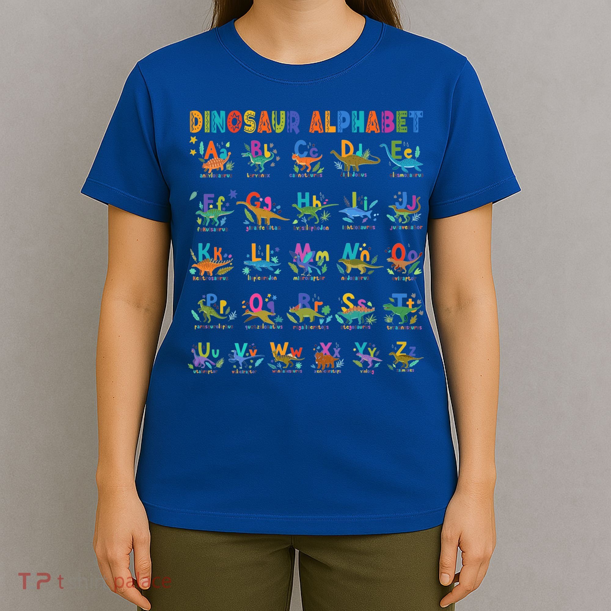 Dinosaur Alphabet Dino Abcs Learning For Boys Kids Adult Cool Gift T-Shirt
