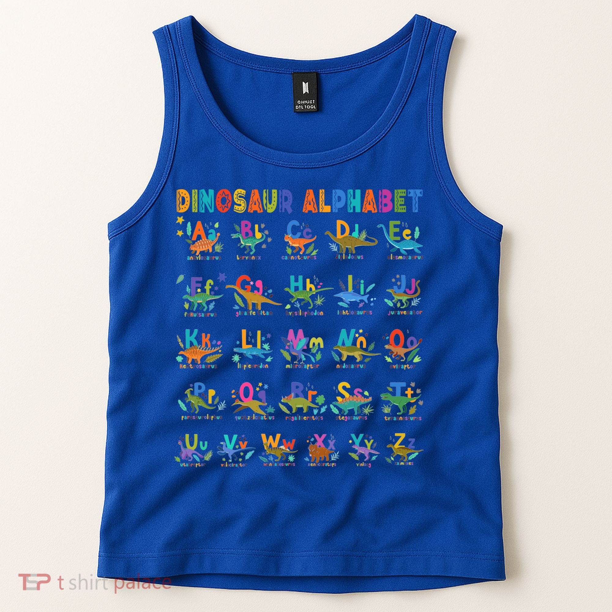Dinosaur Alphabet Dino Abcs Learning For Boys Kids Adult Cool Gift Tank Top