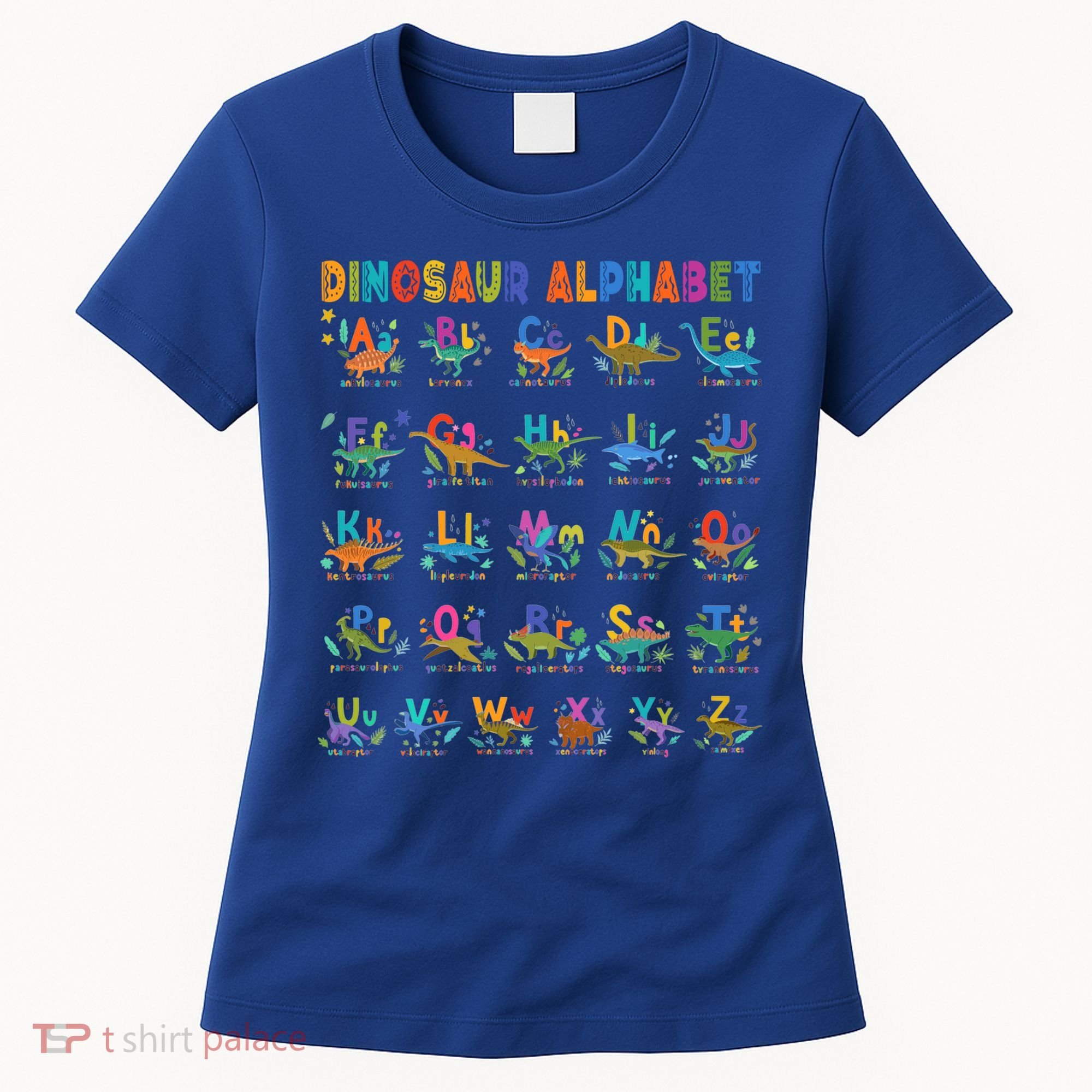 Dinosaur Alphabet Dino Abcs Learning For Boys Kids Adult Cool Gift Women's T-Shirt