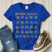 Dinosaur Alphabet Dino Abcs Learning For Boys Kids Adult Cool Gift Women's T-Shirt thumb 3