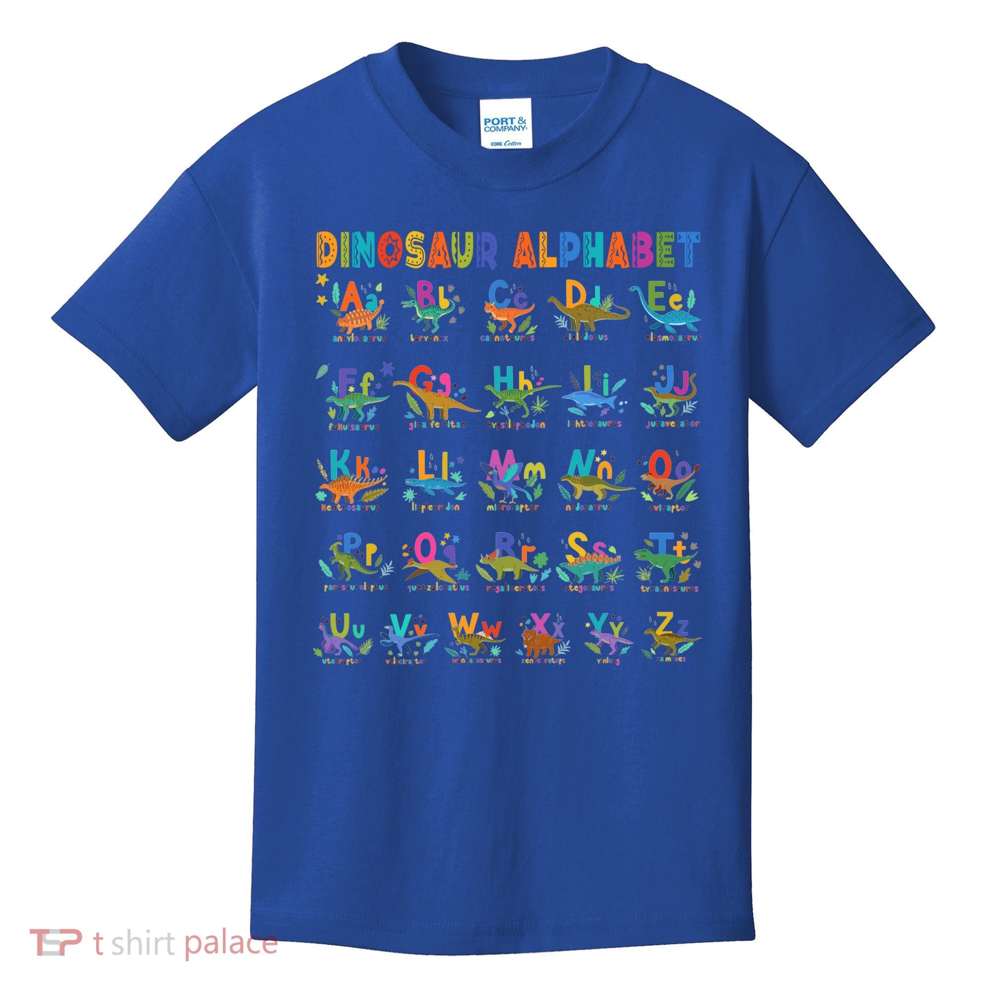 Dinosaur Alphabet Dino Abcs Learning For Boys Kids Adult Cool Gift Kids T-Shirt