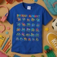 Dinosaur Alphabet Dino Abcs Learning For Boys Kids Adult Cool Gift Kids T-Shirt thumb 3