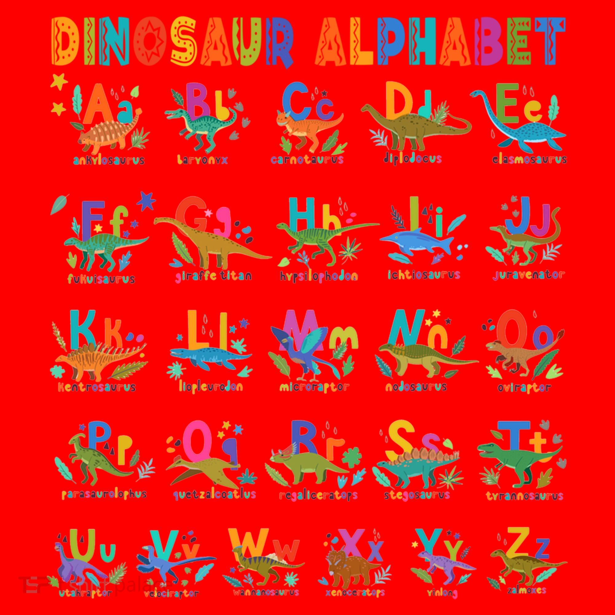 Dinosaur Alphabet Dino Abcs Learning For Boys Kids Adult Cool Gift Santa Hat