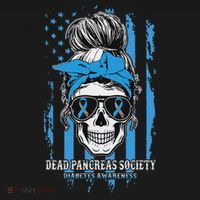 Diabetes Awareness Dead Pancreas Society Messy Bun Long Sleeve Shirt thumb 2