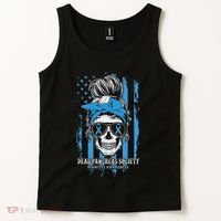 Diabetes Awareness Dead Pancreas Society Messy Bun Tank Top thumb 2