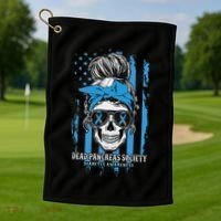Diabetes Awareness Dead Pancreas Society Messy Bun Golf Towel thumb 1