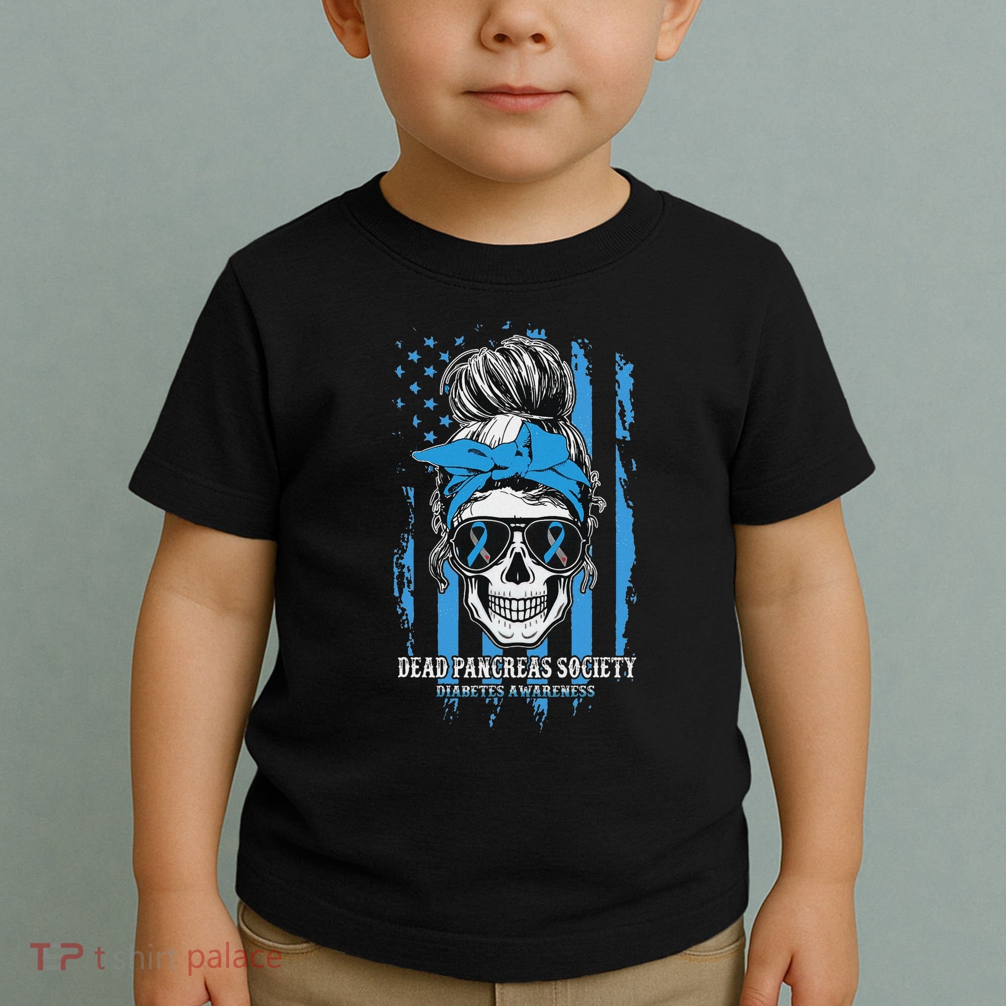 Diabetes Awareness Dead Pancreas Society Messy Bun Toddler T-Shirt