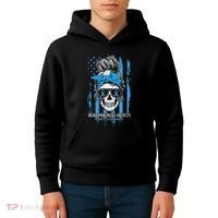 Diabetes Awareness Dead Pancreas Society Messy Bun Kids Hoodie thumb 4