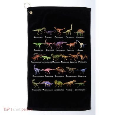 Dinosaur Alphabet Dino Pre Historic Animal Dinosaur Lover Gift Golf Towel