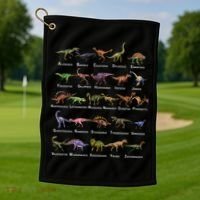 Dinosaur Alphabet Dino Pre Historic Animal Dinosaur Lover Gift Golf Towel thumb 1
