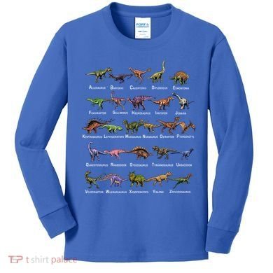 Dinosaur Alphabet Dino Pre Historic Animal Dinosaur Lover Gift Kids Long Sleeve Shirt
