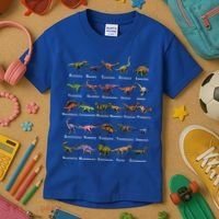 Dinosaur Alphabet Dino Pre Historic Animal Dinosaur Lover Gift Kids T-Shirt thumb 3