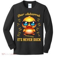 Dear Autocorrect Duckling It Is Never Duck Adult Humor Kids Long Sleeve Shirt thumb 0
