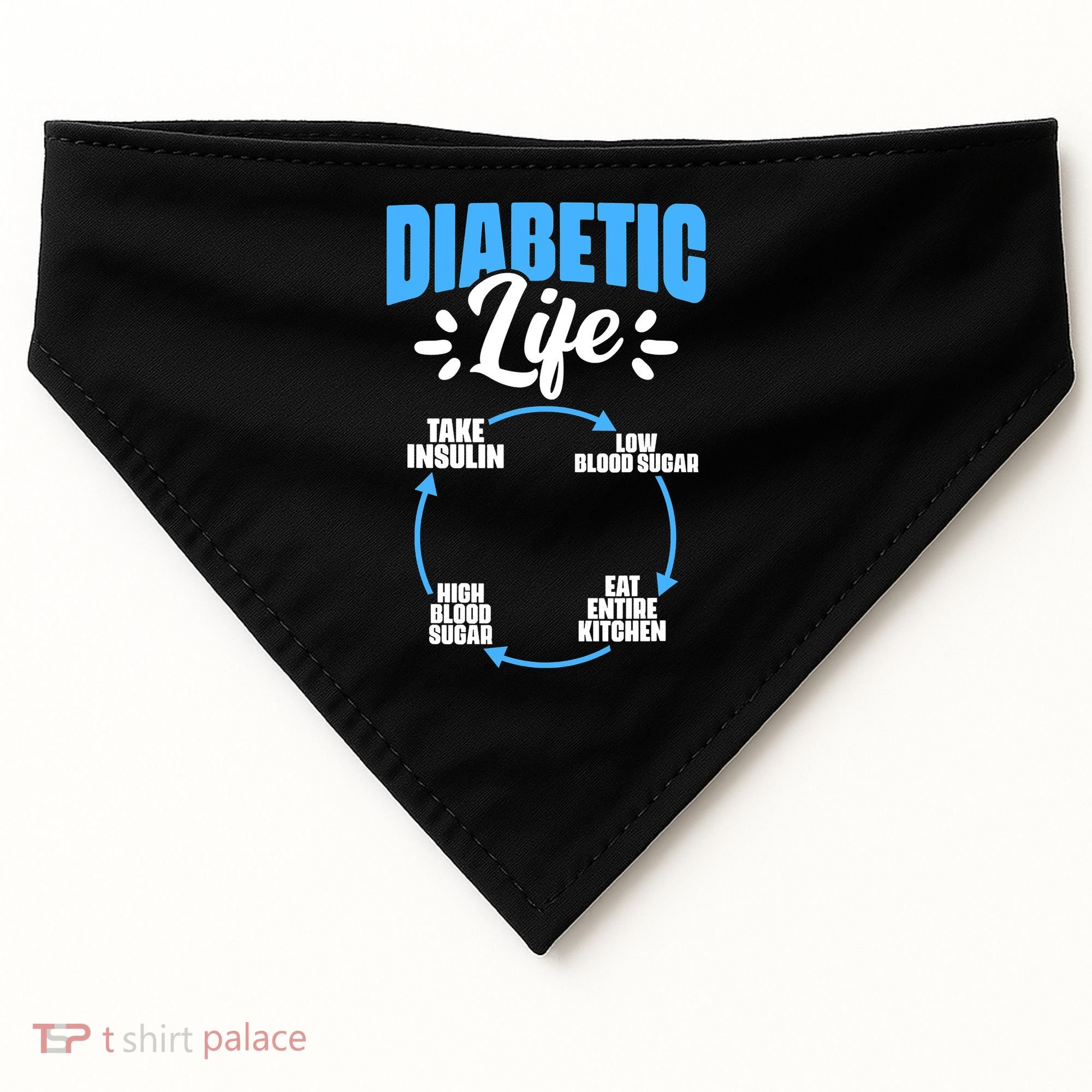 Diabetes Awareness Diabetic Life Diabetes Warrior USA-Made Doggie Bandana